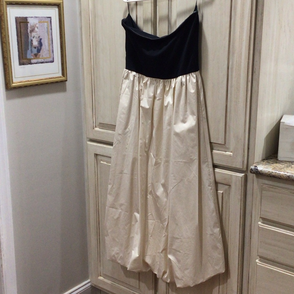 Sincerely Jules Black White Cream Strapless Bubble Hem Dress NWT see details PTP - Picture 1 of 6